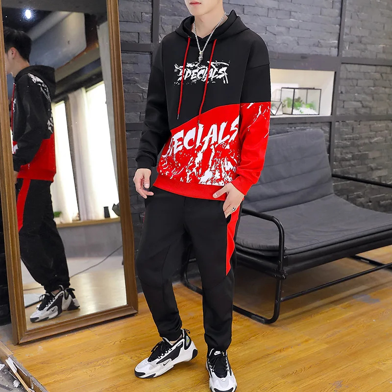 

Spring And Autumn Sports Trend Set Men'S Wear Korean-style Trend New Style Hoodie Long Sleeve Casual Two-Piece Set Men'S Wear