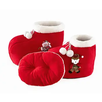 

Pet Cat House Christmas Boot Shaped Bed Pet Dog Cat Nest Cotton Warm Soft Cat Mat Winter Cat House Pet Supplies Pet Bed