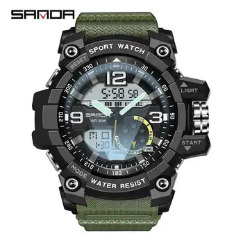 

SANDA Men Sports Watches LED Digital Quartz Wrist Watches Men's Top Brand Luxury Alarm Chrono Waterproof Watch relogio masculino