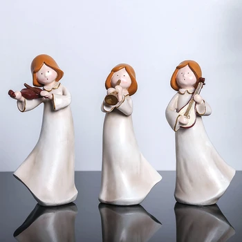 

[Creative] Performer Band Model Small Ornaments Violinist Figurine Home Living Room Wine Cabinet Decorations Crafts Furnishings