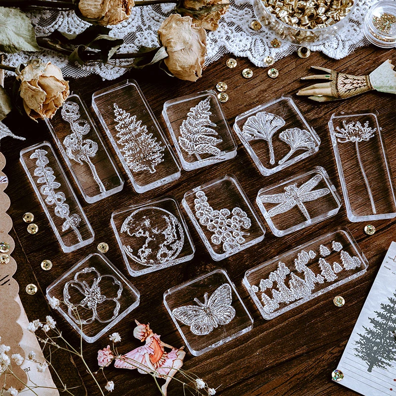 Vintage Plant series stamp DIY Acrylic rubber stamps for scrapbooking