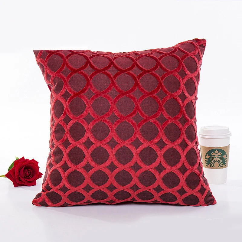 Pillow case 45*45CM flocked three-dimensional circle geometric blend pillowcase Home Bedroom Hotel decorative pillowcase