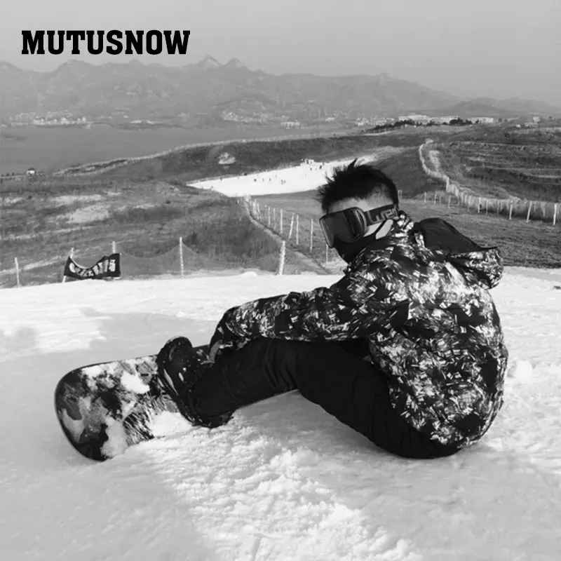 Мужской лыжный костюм лыжный сноуборд куртка брюки ветрозащитная водонепроницаемая верхняя спортивная одежда Лыжная одежда брюки мужской костюм набор
