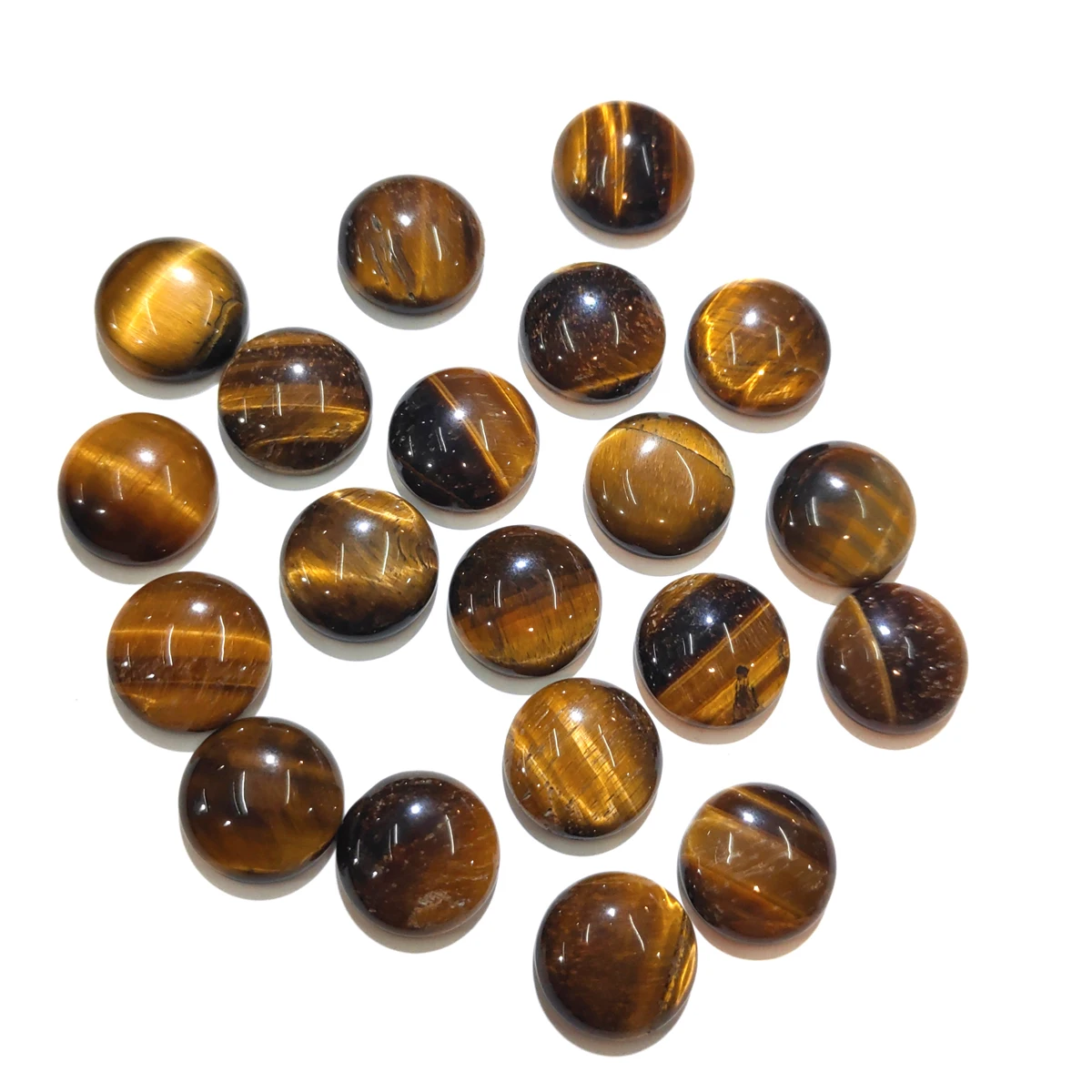 

10pcs Natural Stones Tiger eye stone Cabochon 14 16 18 20mm Round No Hole Beads for Making Jewelry DIY accessories Loose Beads