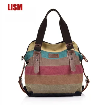 

Autumn New Ladies Canvas Shoulder Bag Large Capacity Mosaic Messenger Bag High Quality Ladies Bags Manufacturer Promotion 2019