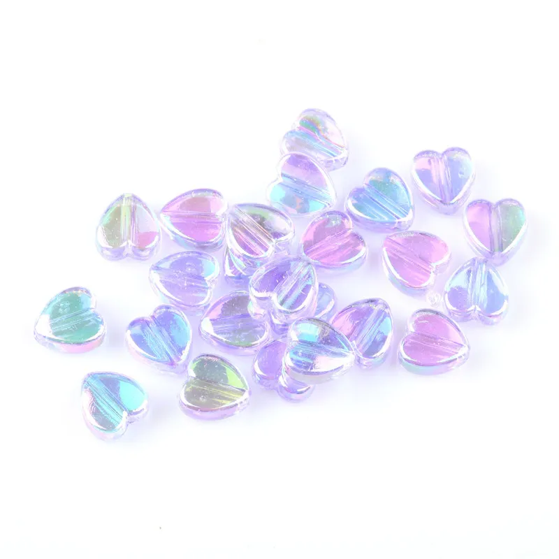 200 шт 8x4 мм AB цветные спейсеры в форме сердца акриловые бусины для изготовления ювелирных изделий для рукоделия Diy аксессуары для изготовления браслетов - Цвет: lilac