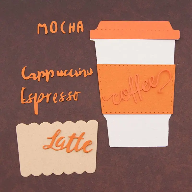 

1Set Coffee Cover Metal Cutting Dies Stencil DIY Scrapbooking Album Stamp Paper Card Embossing Crafts Decor
