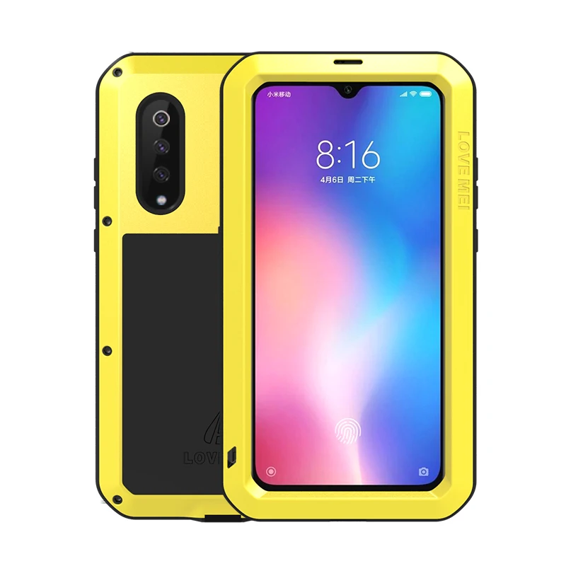 Алюминиевый металлический водонепроницаемый бронированный чехол для Xiaomi mi 8 9 Explrer mi Max 2 3 mi x 2 2S противоударный чехол из закаленного стекла - Цвет: Цвет: желтый