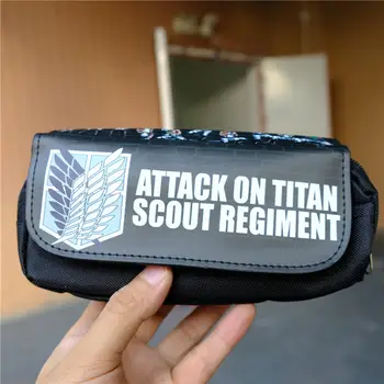 

Anime Attack On Titan Scouting Legion Pencil Case Canvas Zip Super Big Capacity Pen Bag Makeup Stationery Pouch School Supplies
