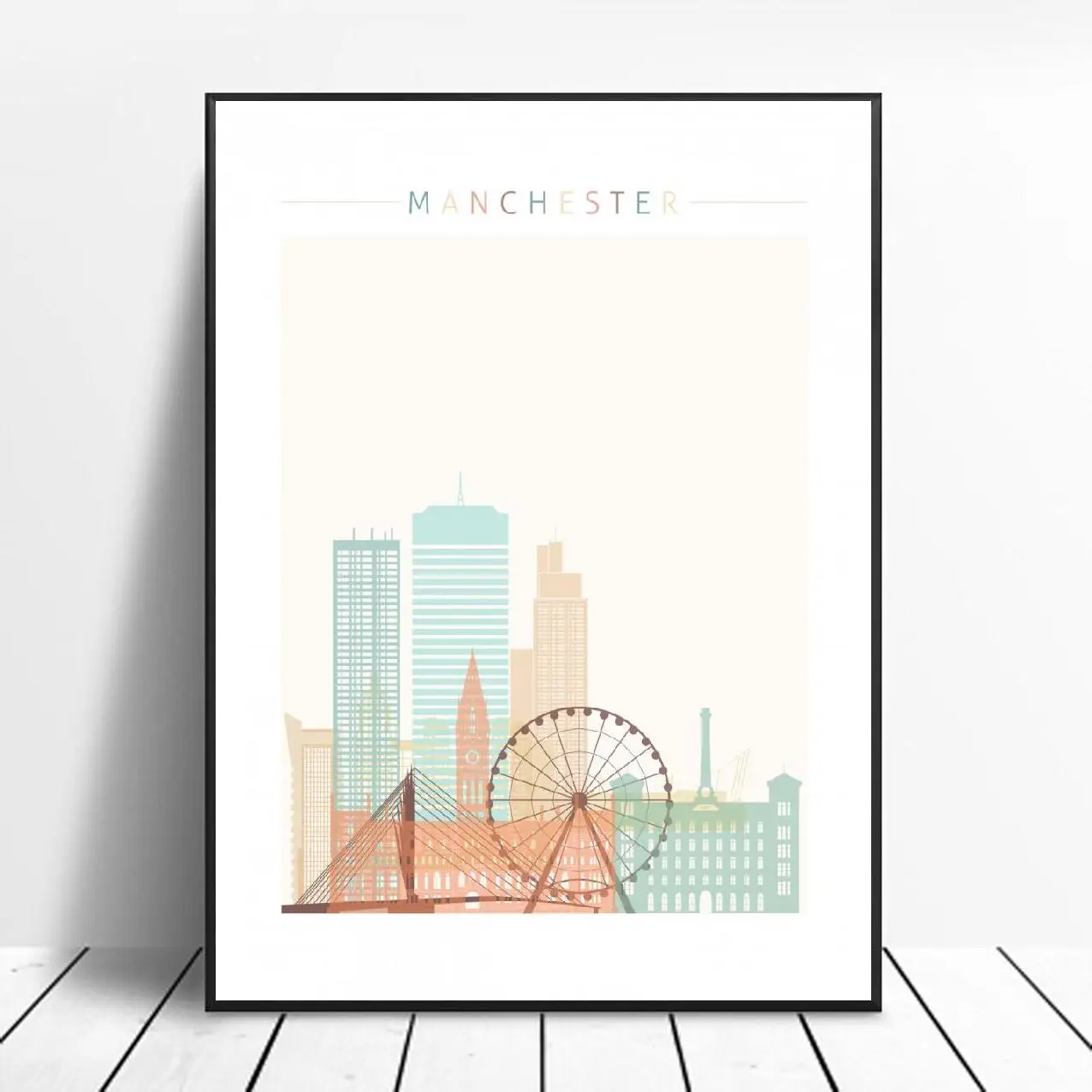 Мельбурн Skyline настенная Художественная Картина Современный минималистичный