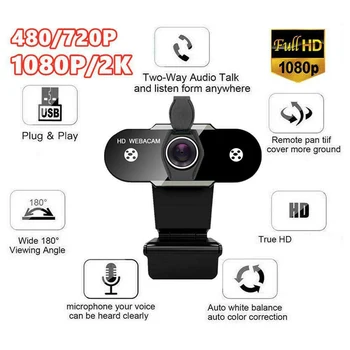 

HD 1080P Webcam 2K Computer PC Web Camera with Microphone for Live Broadcast Video Calling Conference Work camera web for pc
