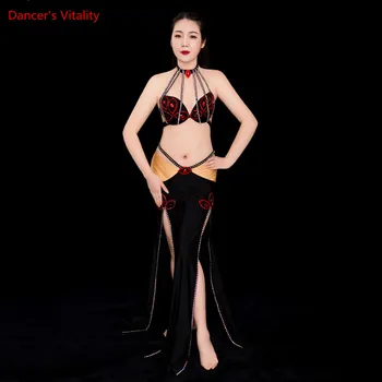 

Belly Dance Suit Female Adult High-end Bra Practice Clothes Set Profession Custom Child Elegant Top Performance Skirt