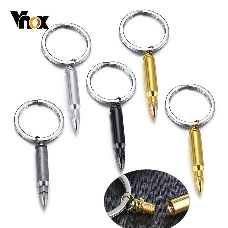 Vnox стильный дизайн пули брелки для мужчин Бесплатная гравировка на заказ из