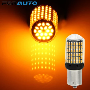 

FORAUTO 1Pcs BA15S P21W Universal Auto Car Turn Signal Reverse Lights 3014 144 smd LED Canbus Bulbs No Hyper Flash lights