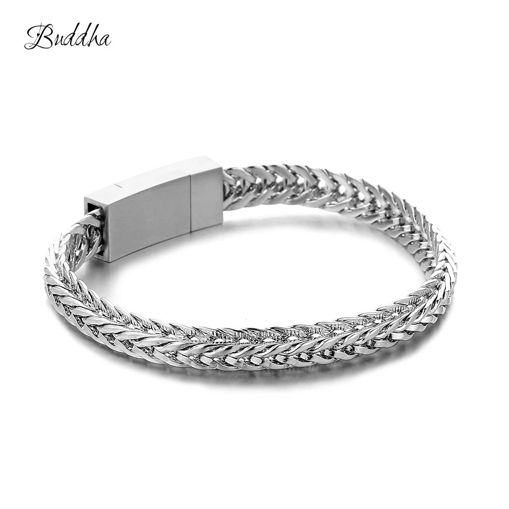 Наручные тонкий Для Мужчин's Браслеты серебристый оттенок ручная цепь