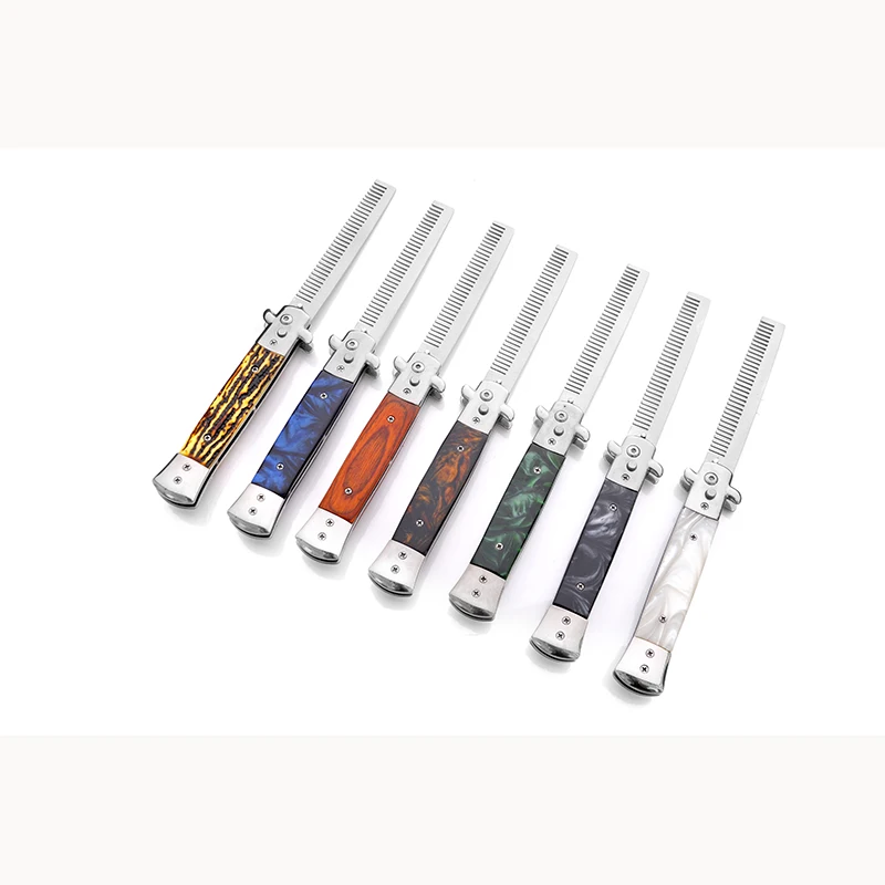 Автоматические расчески из нержавеющей стали крутые складные ножи кисти триммер