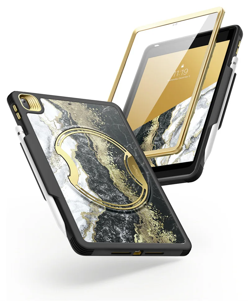 CLAYCO Nebula Case For iPad 10.2 Case (2021/2020/2019) With Built-in Screen Protector Full Body Heavy Duty Protective Case
