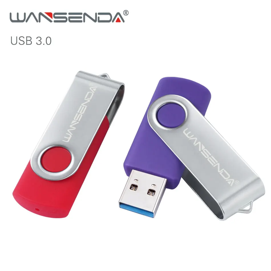 WANSENDA USB флеш-накопитель, Вращающаяся ручка, 32 ГБ, 64 ГБ, Usb флешка 3,0, 16 ГБ, 128 ГБ, 256 ГБ, флешка, флеш-карта памяти для планшетных ПК