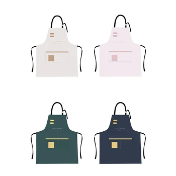 

Leather Apron Waterproof Oil-Resistant Creative Apron for Kitchen Restaurant Cooking Baking Milktea Shop Gardening Bookstore Bar