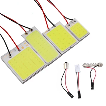 

High Quality COB LED Panel Light Super White Car Reading Map Lamp Auto Dome Interior Bulb with T10 Adapter Festoon Base 12V DC