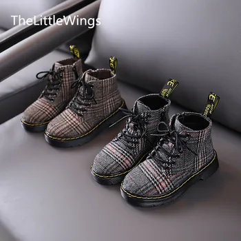 

Girls' boots autumn 2020 new fabric children's soft-soled boots 4-15 years old Korean version of the British style