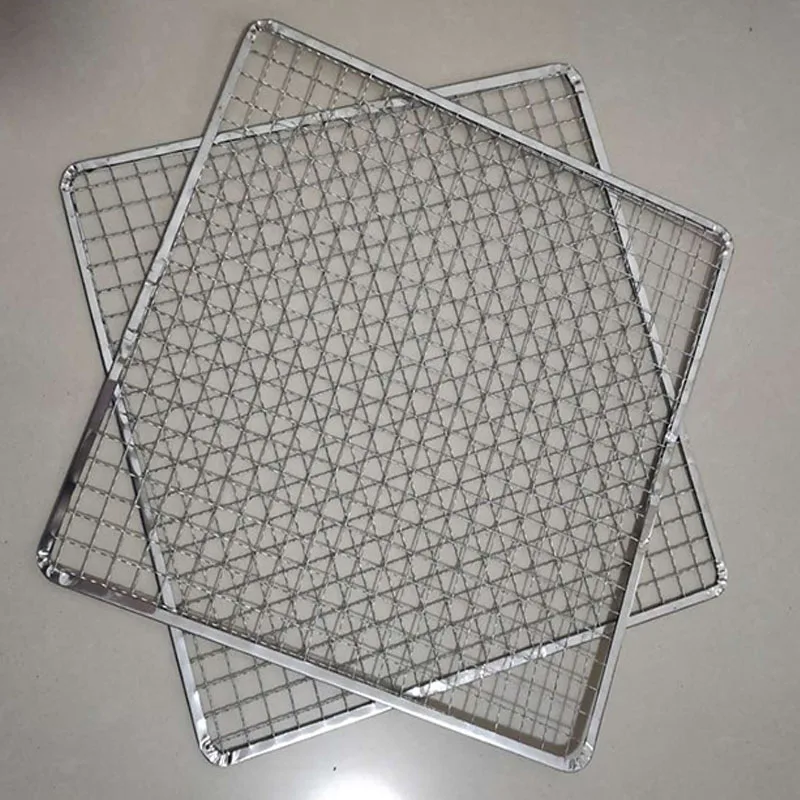 20PCS Size options Disposable Round square BBQ barbecue grill net mesh outdoor garden Dinner barbecue grate camp bbq grill pan