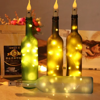 

2M 20leds Flameless Candle Wine Bottle Lights With Cork LED String Lights Batteries Powered for Christmas Wedding Party Decor