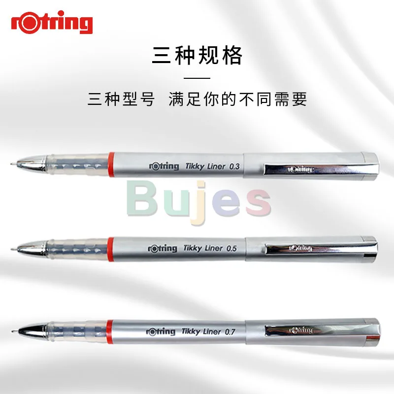 Rotring Tikky Liner GEL Pen Chrome Body 0.3 0.5 & 0.7 Pen Black Ink CLEARANCE