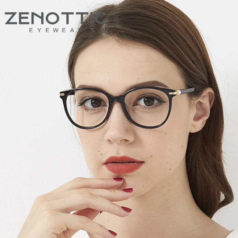 Женские винтажные оптические очки ZENOTTIC дизайнерские для близорукости в