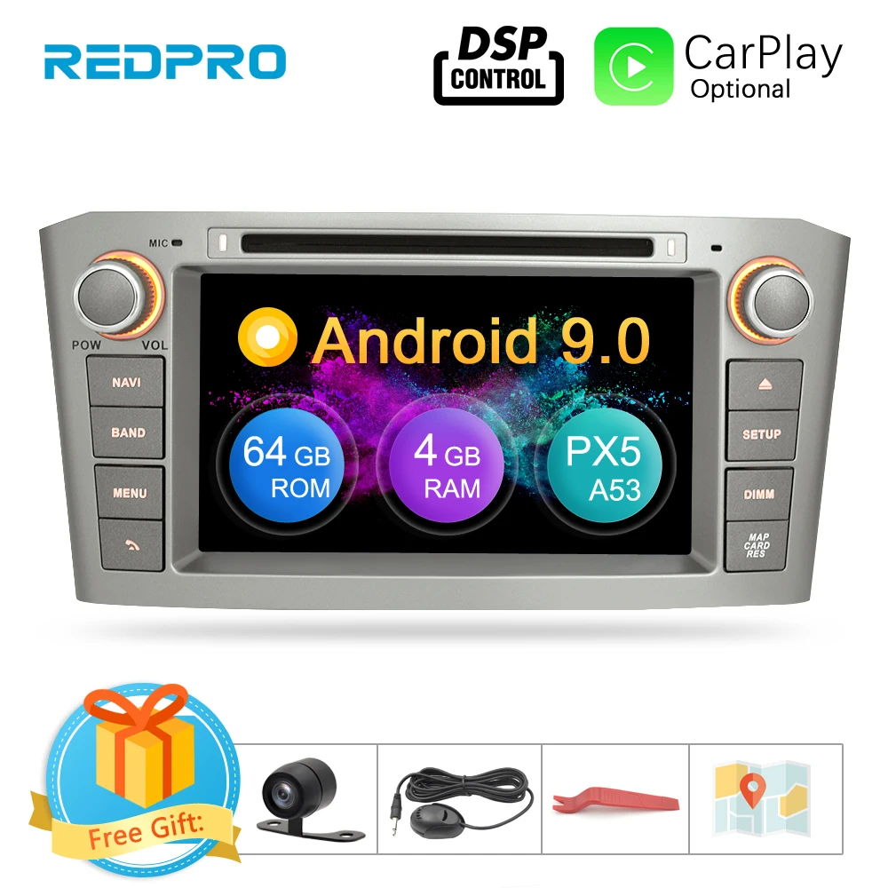 7 &quotips 4G ram Android 9 0 автомобильный DVD gps навигационный плеер для Toyota Avensis/T25 2003 2008 wifi FM