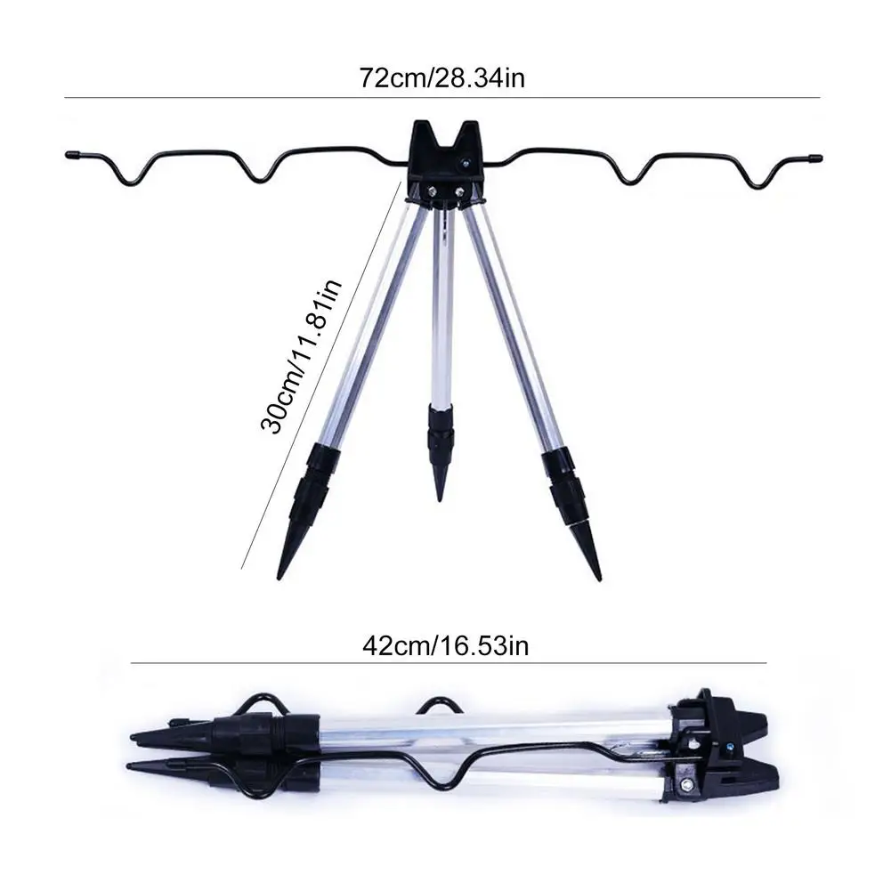 Fishing Rods Support Multifunction Telescopic Rod Holder Foldable  Adjustable Outdoor Fishing Tripod Fishing Rods Stand Holder
