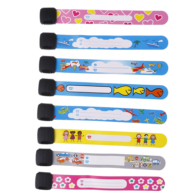 Anti lost wristband medical alert bracelet 4Pcs New Adjustable ID Safety Bracelet for Kid Travel Event Field Trip Outdoor Activity Writing Reusable