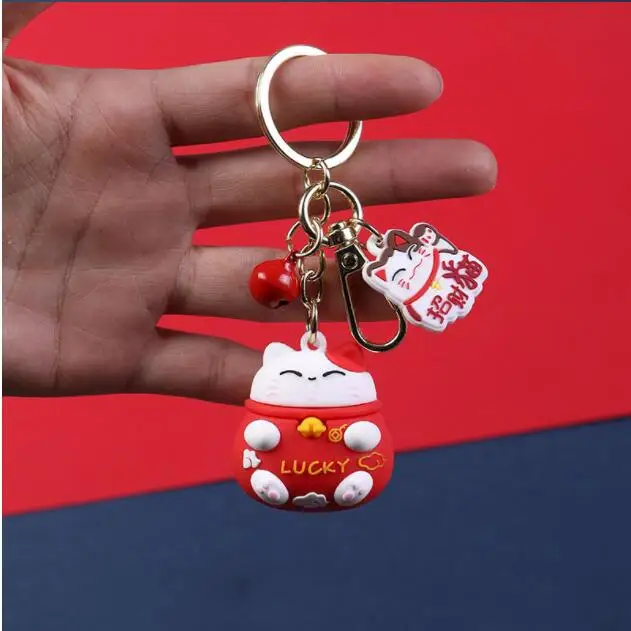 10 шт. Фортуна брелок Кот Lucky Beckoning BKeychain мультфильм животное автомобиль Висячие