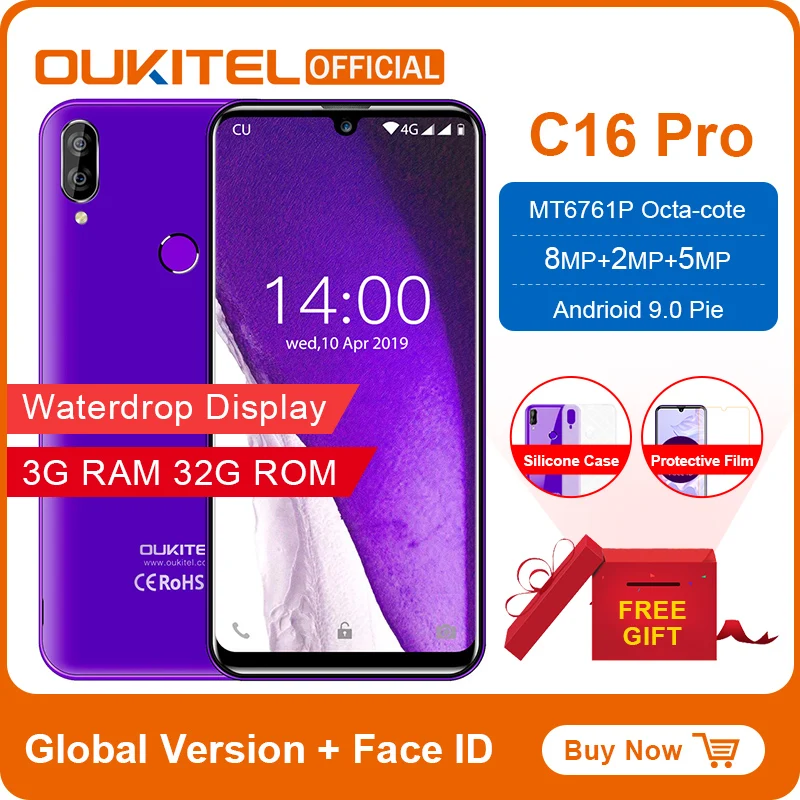  OUKITEL C16 Pro Smartphone 3GB 32GB MTK6761P Quad Core 5.71