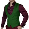 Double-Breasted Burgundy Waistcoat Wedding Men's Suit Vest Shawl Lapel Slim Waistcoat Steampunk 5