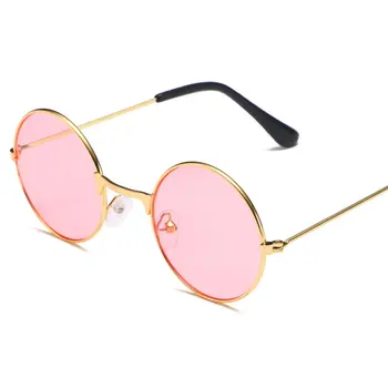 

2020 Retro Round Sunglasses Fashion Trend Personality Children'S Small Frame Metal Glasses Ocean Party Prince Women Alloy Mirror