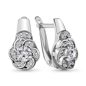 

AQUAMARINE earrings with cubic zirconia, silver 925