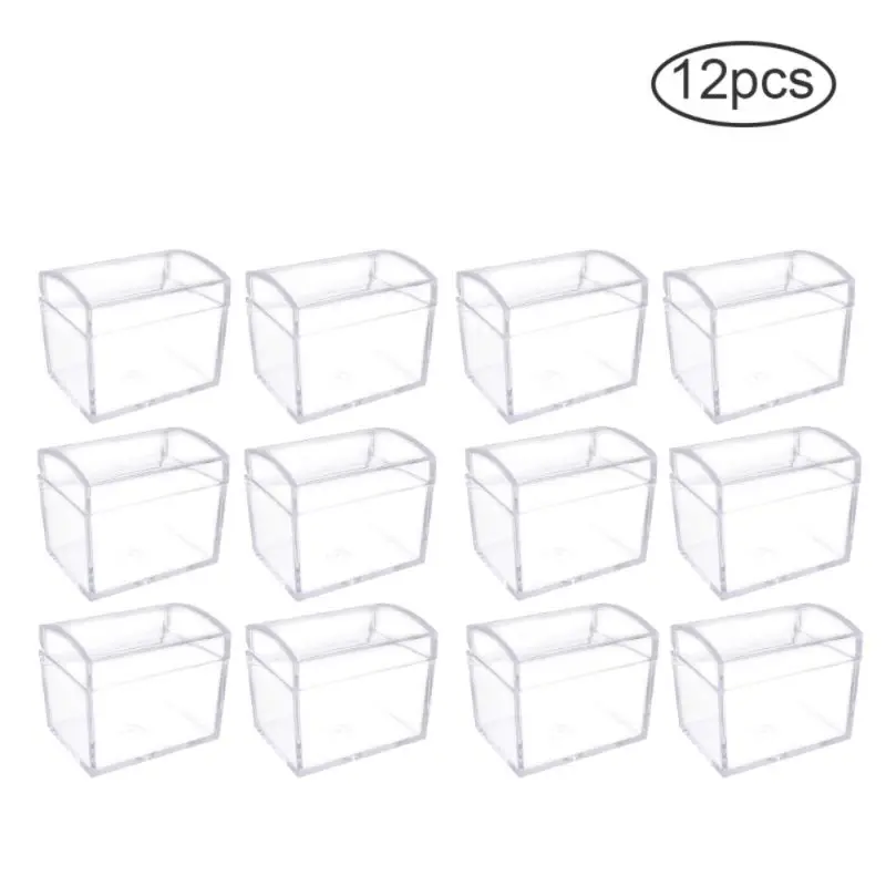 12Pcs 1/6/12 шт прозрачный кубик свадебный сувенир Конфета коробка Пластик прозрачный прозрачные коробочки для подарков декоративная бумага - Цвет: 12Pcs