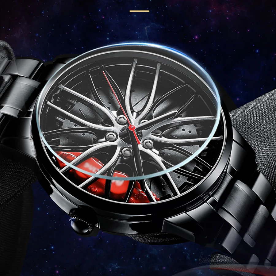 New Watches Men Sports Car Men Watches Quartz Waterproof Sport Rim Hub Wheel Wristwatch Car Quartz Men's Watches Man Watch
