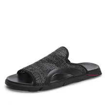 Новинка года; стильные летние плетеные шлепанцы; модные мужские шлепанцы; модные сандалии; повседневные мужские сандалии