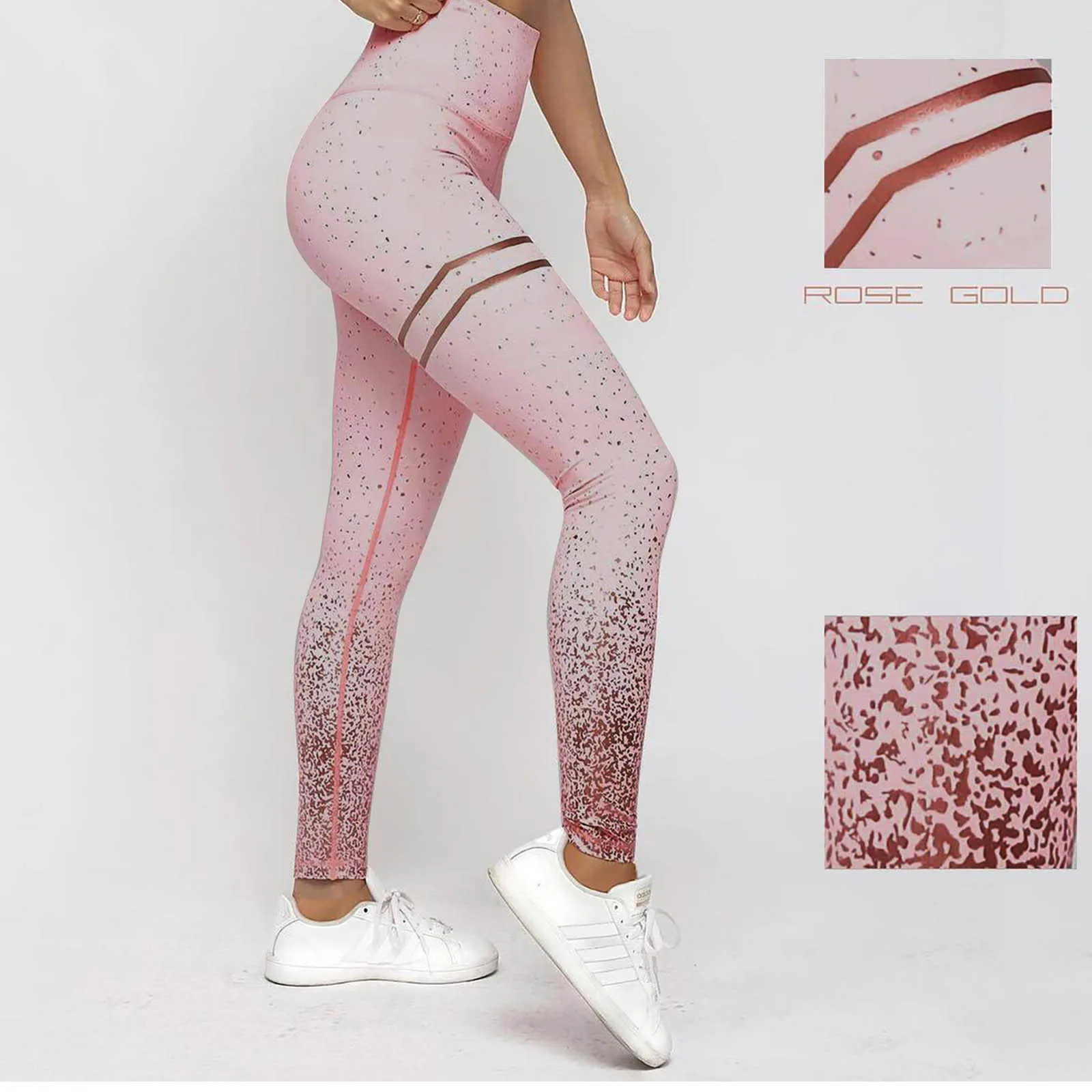 Mallas deportivas elásticas para mujer, Leggings de cintura alta con estampado en caliente para fitness, ropa deportiva