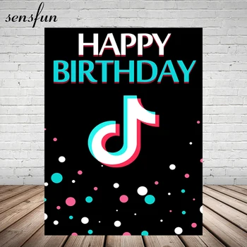 

Sensfun Musical Symbol Tok Tik Background Coloful Bokeh Dots Birthday Party Photography Backdrop Photo Booth Studio Photocall