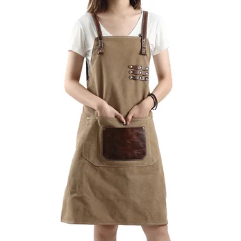 

in stock adjustable cross strap multi-purpose shop apron with tool pocket canvas garden apron kitchen aprons