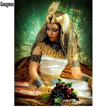Картина с бриллиантами египетская женщина, Настенная картина Искусство Декор крестиком Мозаика Диамант вышивка портрет королевы горячий подарок