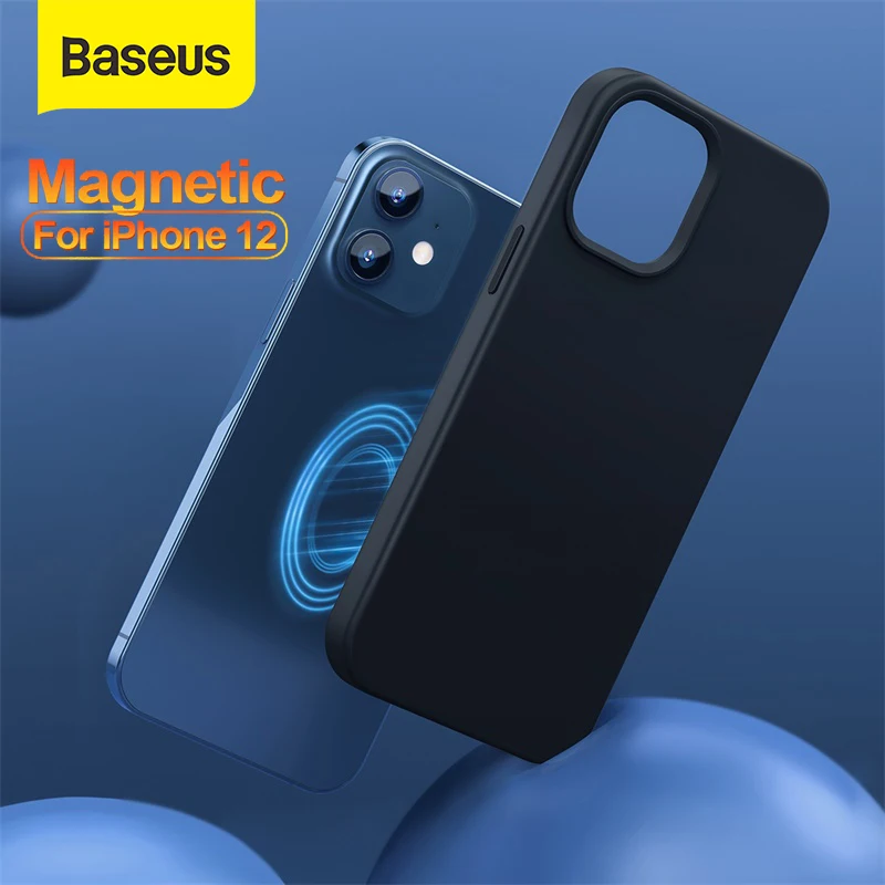 Baseus Magnetic Case for iPhone 12 Magnetic Full Cover Phone Case Back Cover for iPhone 12 Mini Pro Pro Max Silica Gel