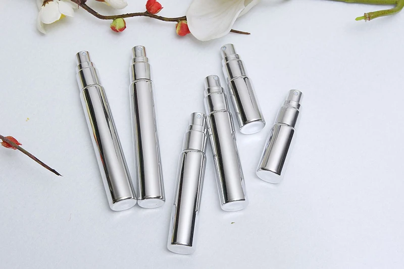 300Pcs 5ml 10ml 15ml Perfume Bottle Spray Fine Mist Atomizer Aluminum Skin Care Refillable Fragrance Cosmetic Accessories Vials