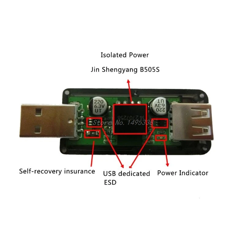 USB To USB Isolator Industrial Grade Digital Isolators With Shell 12Mbps Speed ADUM4160/ADUM316 Isolator