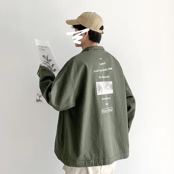 

2019 Autumn New Korean Style Wind Loose Trend Printing Long Sleeve Couple Casual Lapel Student Jacket Streetwear