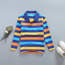 Детская хлопковая Базовая рубашка для больших детей верхняя одежда с длинными рукавами в Корейском стиле, модная мужская одежда, поло с длинными рукавами