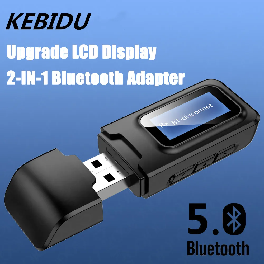 Buen valor KEBIDU-adaptador Dongle USB Bluetooth 5,0, receptor, transmisor, pantalla LCD, Audio, 3,5mm, AUX Jack, adaptador estéreo para coche, PC, TV Ma5MAWEGq